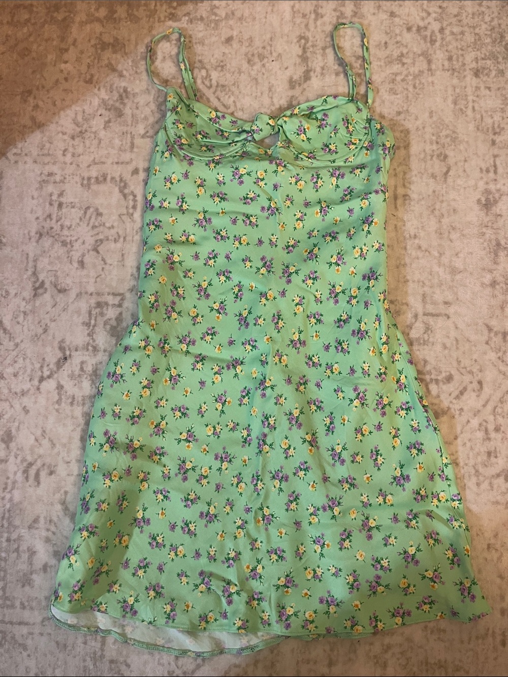 Zara Mint Green Floral Spaghetti Strap Dress